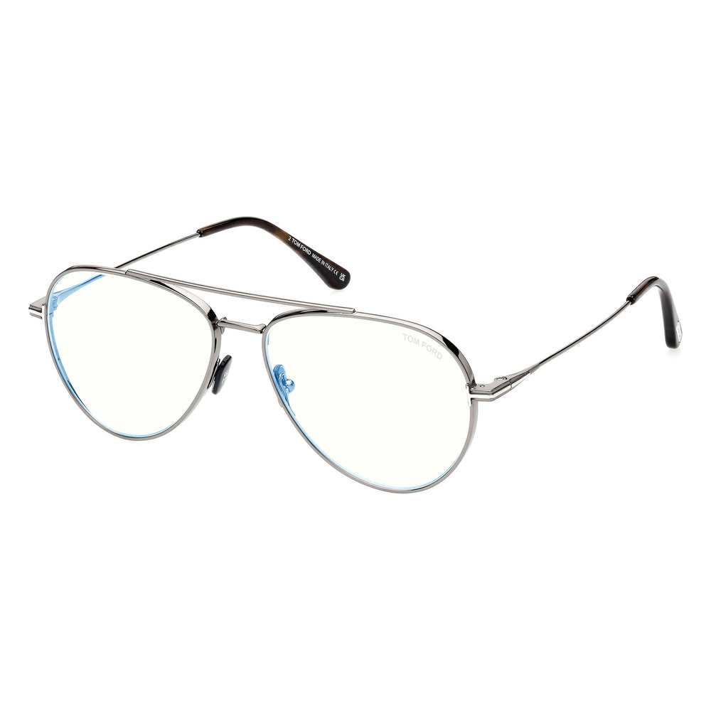 NWT Tom Ford FT5800B Gunmetal Blue Aviator 56mm Eyeglasses